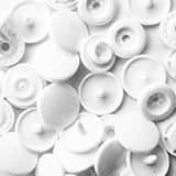 100 White KAM Plastic Resin Snaps Crafts Baby Cloth Bib Diapers