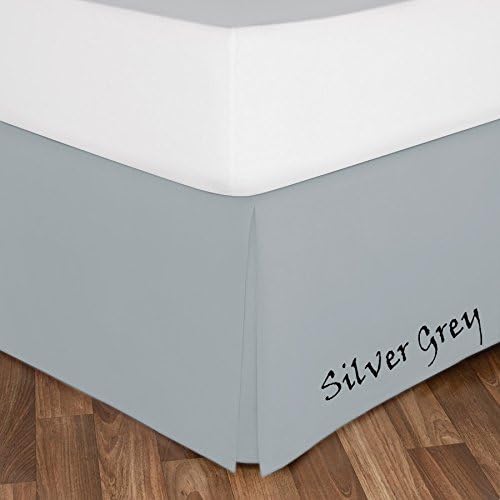 New Collection 1-PC Tailor Made Good Fitting Bed Skirt Silver Grey -Pattern Solid Drop Length 18" Inches ) in King Sizes &amp; 450 Thread -Choose Colors 100% Egyptian Cotton By American Sheets
