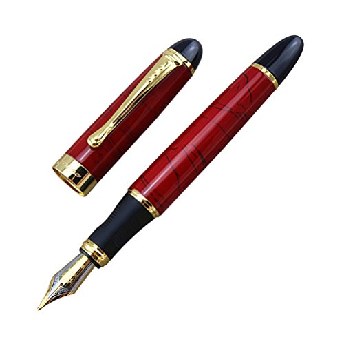 Jinhao x450 fountain pen marble pattern gold trim m nib (coral re…