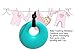 Baby Teething Necklace - Best Teether Necklace for Nursing Moms. Organic, BPA free, Silicone, Natural Teether Ring Donut Pendant for mom to wear. Turquoise. 100% Satisfaction Guaranteed