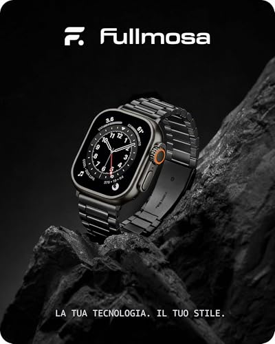 Fullmosa Apple Watch Band Ultra 3/2/1 49mm, Stainless Steel Replacement Bands Compatible with Apple Watch Band Ultra 3/Ultra 2/Ultra, for Women and Men, Black