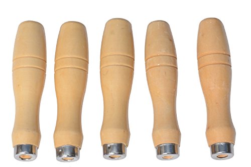 Wooden File Handle with strong metal collars For 8''-13.9'' File Or Chisel (5 pack) (Medium)