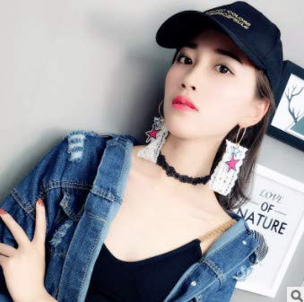 DeemoShop White Flannel Drop Earrings Set Women Girl Star Tassel Flower Letter Earrings Party Gift Jewelry