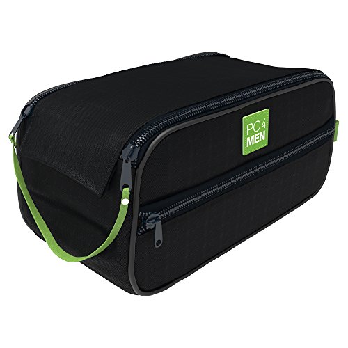 PC4Men Essential Travel Toiletry Bag for Men, Nylon Dopp Kit, Grooming and Toiletry Organizer, Multi-Compartments for Shaving Accessories and Personal Items, Dark Blue