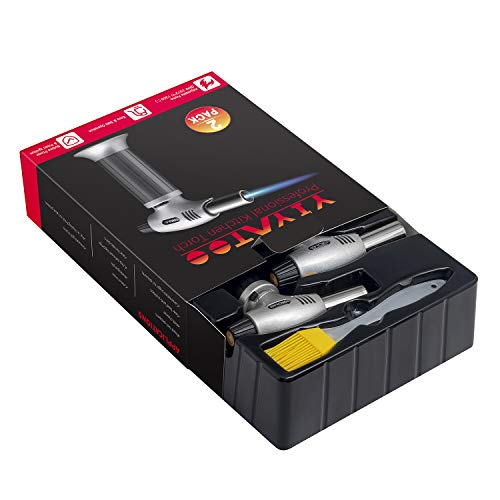 YIYATOO Professional Kitchen Torch Quality (Butane Gas Not Included) for Home Chef's Kitchen for Searing Food, Meat, CrÃ¨me Brule | Adjustable Flame (MAX 2372Â°F) - for Cooking, Baking, BBQ, Home Use