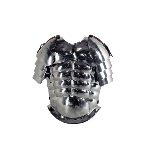 Armor Venue Medieval Muscle Armor w/ Spaulders Silver - One Size - Metallic
