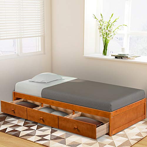 Amazon Com Beiz Penz Solid Wood Bed Platform Storage Bed With 3