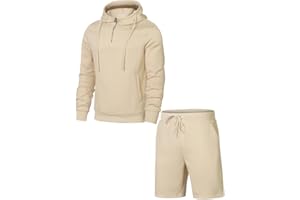 JMIERR Mens 2 Piece Outfits Hoodie Sweatshirt Tracksuit Joggers Shorts Sweatsuit Set with Pockets
