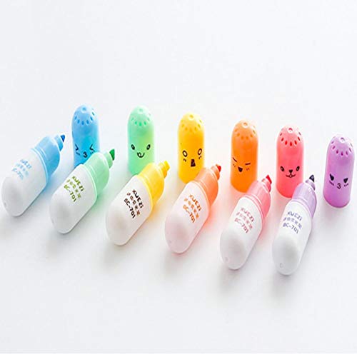 Barthylomo 6Pcs Lovely Pill Shape Marker Pens Chisel Tip Colorful Fluorescent Highlighter Marker Pens for Marking, Graphic Drawing, Office Tools, Learning Tools
