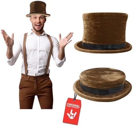 Enjoyer Sombrero plegable para disfraz de mago, sombrero plegable, truco de magia divertido, sombreros de fiesta, accesorios de comedia (negro y blanco