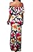 Happy Sailed Women Prom Floral Off Shoulder Bodycon Maxi Dress for Evening, Small Navy Blue