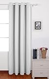 Deconovo Room Darkening Thermal Insulated Blackout Grommet Window Curtain Panel For Living Room, Silver Gray, 52x95 Inch