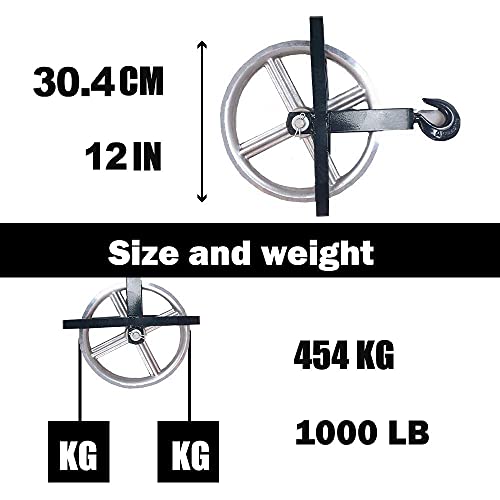 POPMOON Scaffold Hoist Pulley 12" Scaffolding Wheels Aluminum Pulley