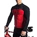 Przewalski Men's Cycling Jersey Winter Thermal Long Sleeve Fleece Cycling Jacket with 3 Rear Pockets