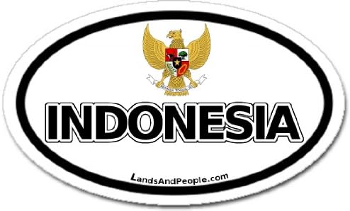 Indonesia Flag Car Bumper Sticker Decal Oval