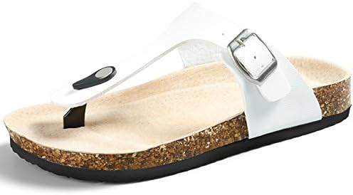 SANDALUP Flip Flop Adjustable Metal Buckle Thong Sandals for Women