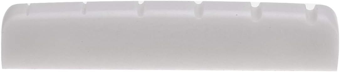 Musiclily Pro Urea Resin Plastic Slotted 44mm Electric Guitar Les Paul Nuts Flat Bottom for 6-string LP Style Guitar, White(Set of 2) - Image 4
