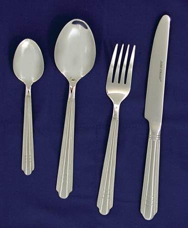 Strauss Bruxelles 84-Piece Stainless Steel Flatware Set, Service for 12