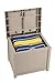 Suncast 22-Gallon Small Deck Box - Lightweight Resin Indoor/Outdoor Storage Container and Seat for Patio Cushions and Gardening Tools - Store Items on Patio, Garage, Yard - Taupe