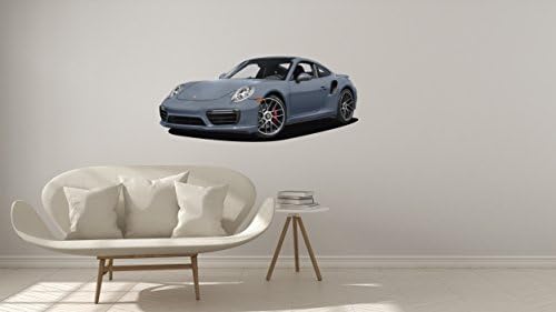 Porsche Car Turbo Speed Vehicle Gray Boys Decoration Race Passion Art Kids Room Bedroom Nursery Wall Decal Sticker Vinyl (30x13(Medium))