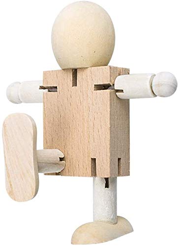 VOANZO 5pcs Cute Fidget Wood Robot Block Action Figures Model Theme, Birthday Party Gif