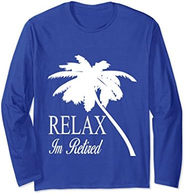 Unisex Retired T-Shirt-RELAXE Im Retired Palm Tree Gift Tee Small Royal Blue