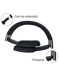 teastar auricular inalámbrico de auriculares estéreo Bluetooth plegable auriculares Handband manos libres con micrófono para Cellphone PC Tablet, Negro