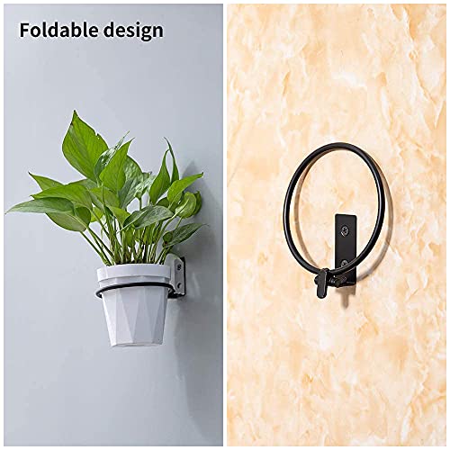 6.34 Inch Wall Mount Planter Holder Ring, 3 Pack Foldable Iron(Upgraded