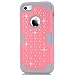 iPhone 5C Case, 3in1 Anti Slip IPhone 5C Case Hybrid with Soft Flexible Inner Silicone Skin Protective Case Cover for Apple iPhone 5C(Grey+Pink)