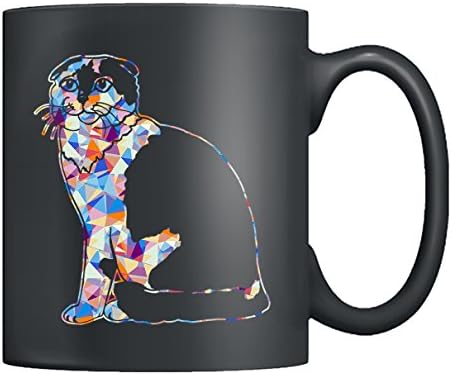 Scottish Fold Coffee Mug Ceramic - Scottish Fold Colorful Mugs, Black Mug, Tea Cup 11oz A Little Gift For Friends