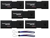Kingston (TM) Digital Data Traveler 64GB DT100 G3 3.0 64 GB USB High Speed Flash Drive (5 Pack) (DT100G3) With (2) Everything but Stromboli (TM) Lanyards