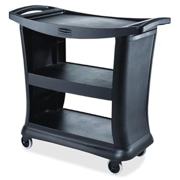 Rubbermaid Commercial Prod 9T6800 Executive Cart 3 Shelves 300 lb Tota
