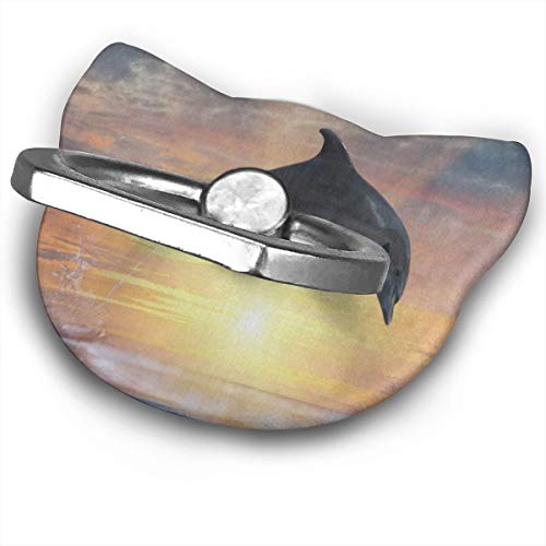 Ring Holder Gray Dolphin Jumping Ocean Sea Sunset Cat Type Ring Phone Holder Adjustable 360° Rotation Phone Finger Holder For IPad Phone X/6/6s/7/8/8 Plus/7, Galaxy S9/S9 Plus/S8/S7 Android Smartphone - Thumbnail 2