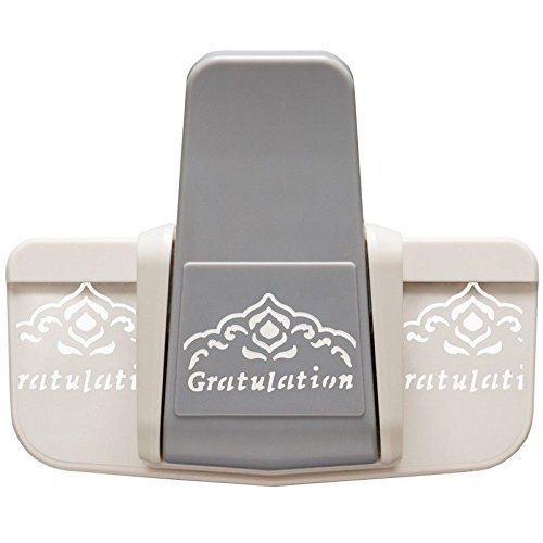 Ideen mit Herz Royal Border Punch, Congratulation, Punch 3.2 cm x 5.7 cm | Motif Hole Punch for Paper | Birthday Card Making | Birthday, Anniversary, Wedding, Passed Exam