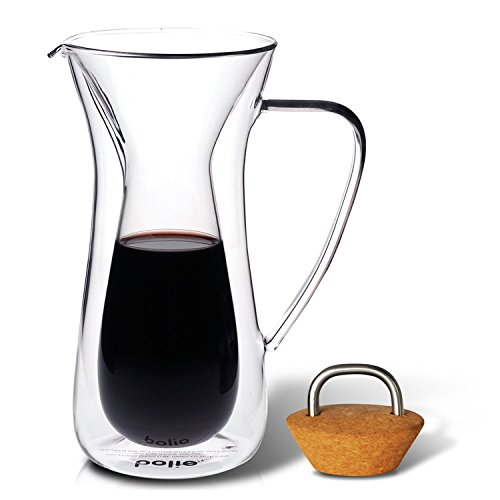 Double Wall Pour Over Coffee Maker Insulated Coffee Glass Carafe with