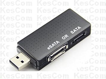 Adapter USB 2.0 auf eSATA / SATA (extern S-ATA / intern S-ATA) für 2,5' und 3,5' Festplatten (hier ohne Kabel) auch für Windo
