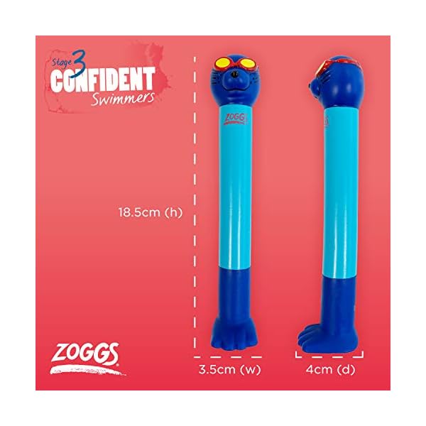 Zoggs-Childrens-Zoggy-Sinking-Dive-Sticks-Pool-Toy-and-Game Zoggs Dive Sticks Pool Toys, Confidence Building Diving Sticks, Safe Swimming Pool Toys, Diving Sticks For Swimming Fun…