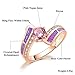 CiNily Rose Gold Plated Created Pink Fire Opal Pink Topaz Zircon Rings for Women Gemstone Ring Size 8