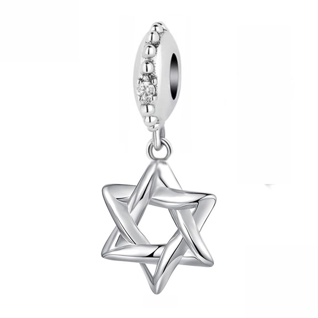 Wish Star Charm 925 Sterling Silver Hexagram Charm Lucky Charm David Religion Charm fit for Pandora Bracelet