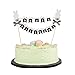 LVEUD Panda and rabbit decoration Mini Happy Birthday Cake Topper Banner - Party Cake Decoration Supplie (Black)