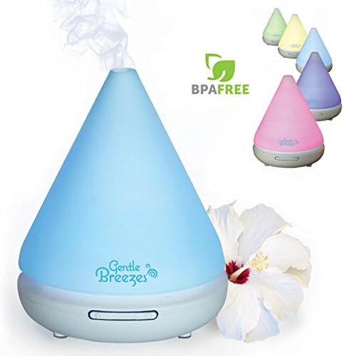 Gentle Breezes 120ml Aromatherapy Essential Oil Diffuser - Auto Shut-Off Portable Cool Mist Ultrasonic Aroma Humidifier with 7 Color Changing LED Lights - Best for Citrus Oils