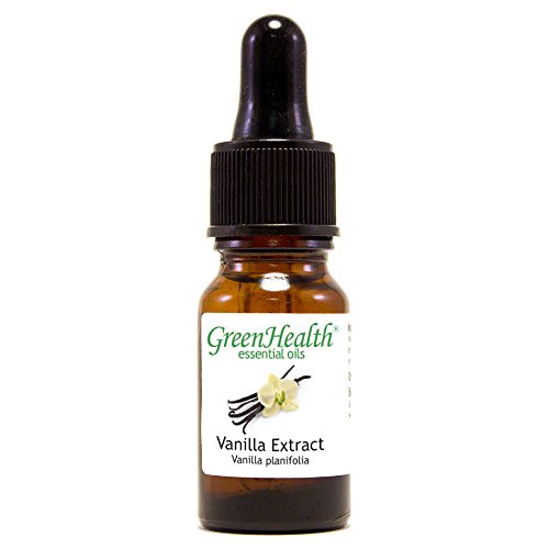 GreenHealth Vanilla Extract - 1/3 fl oz (10 ml) Glass Bottle w/Glass Dropper - 100% Pure Essential Oil