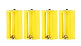 Whizzotech Parallel AA to D Battery Adapters Holder 1.5V Output Case Box 3 AA to 1 D Converter Pack of 4 (Yellow)