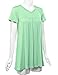 MBJ WT1057 Womens V Neck Short Sleeve Pleats Tunic Top M MINT