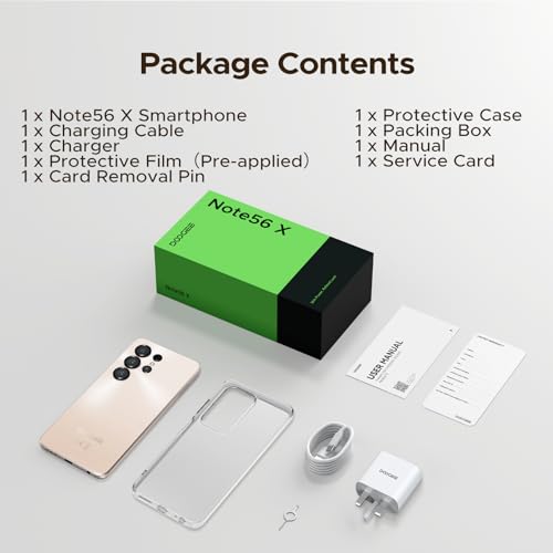 POPUX NOTE 56 X Mobile Phones, Android 16 Phone, 6150mAh, 6.56" HD+ 90Hz, 24GB + 64GB/2TB Android Phones, Octa Core, Dual SIM Unlocked Mobile Phone, Face ID, 3.5mm Jack, GPS, OTG