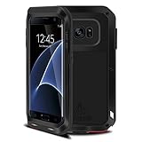 Galaxy S7 Edge Case, bpowe Armor Tank Aluminum Metal Shockproof Military Heavy Duty sturdy Protector Cover Hard Case for Samsung Galaxy S7 Edge ( Black)