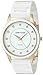 Anne Klein Women's AK/2392GPWT Diamond-Accented Gold-Tone and White Ceramic Bracelet Watch