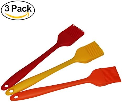 Vigaer Silicone Basting Pastry Oil Brush,Set of 3, Good for Grilling Marinating Turkey Baster and Barbecue Utensil - Solid Core and Hygienic Solid Coating