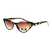 Giselle Womens Narrow Small Face Cat Eye Retro Horn Rim Sunglasses Tortoise