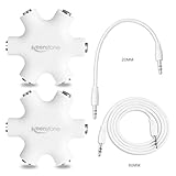 Keenstone Headphone Splitter 3.5mm,1 to 5 Stereo Audio Adapter Converter for Samsung iPhone iPod iPad MP3/MP4 Players Tablets (pack of 2)